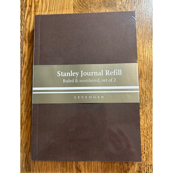 New! Levenger Stanley Journal Refill Ruled & Numbered Set of 2 Gold Trim 200 pg - Picture 1 of 4